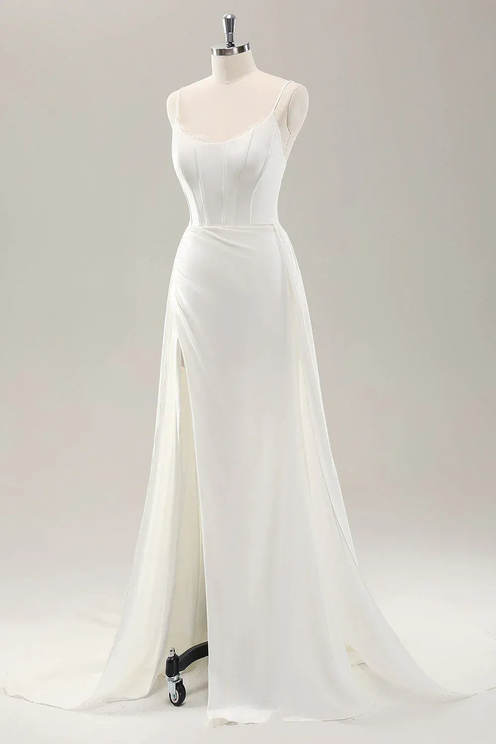 A-Line Spaghetti Strap Floor-Length Wedding Dress - Yihuiw by Yihuiw
