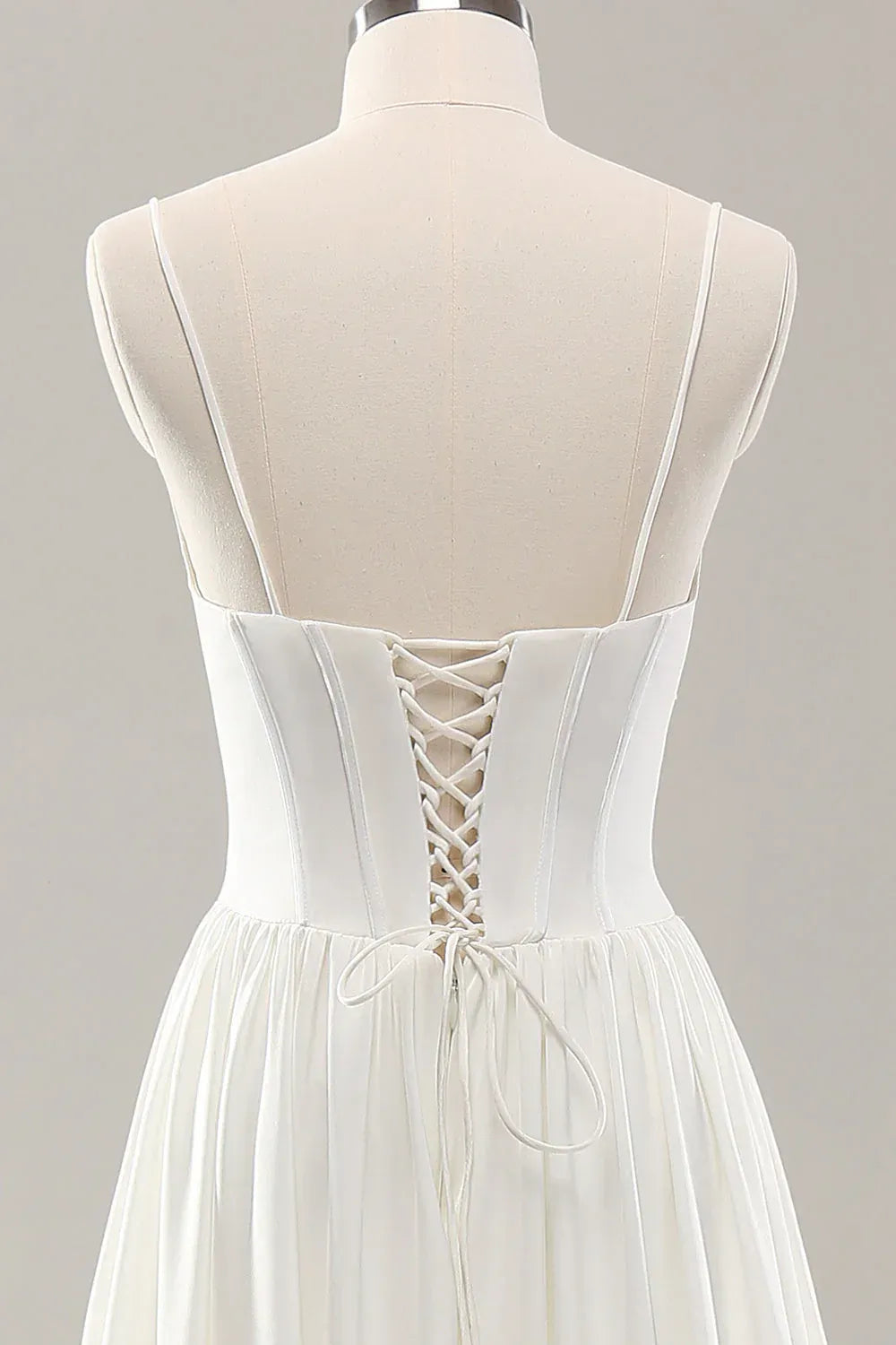 A-Line Spaghetti Strap Floor-Length Wedding Dress - Yihuiw by Yihuiw