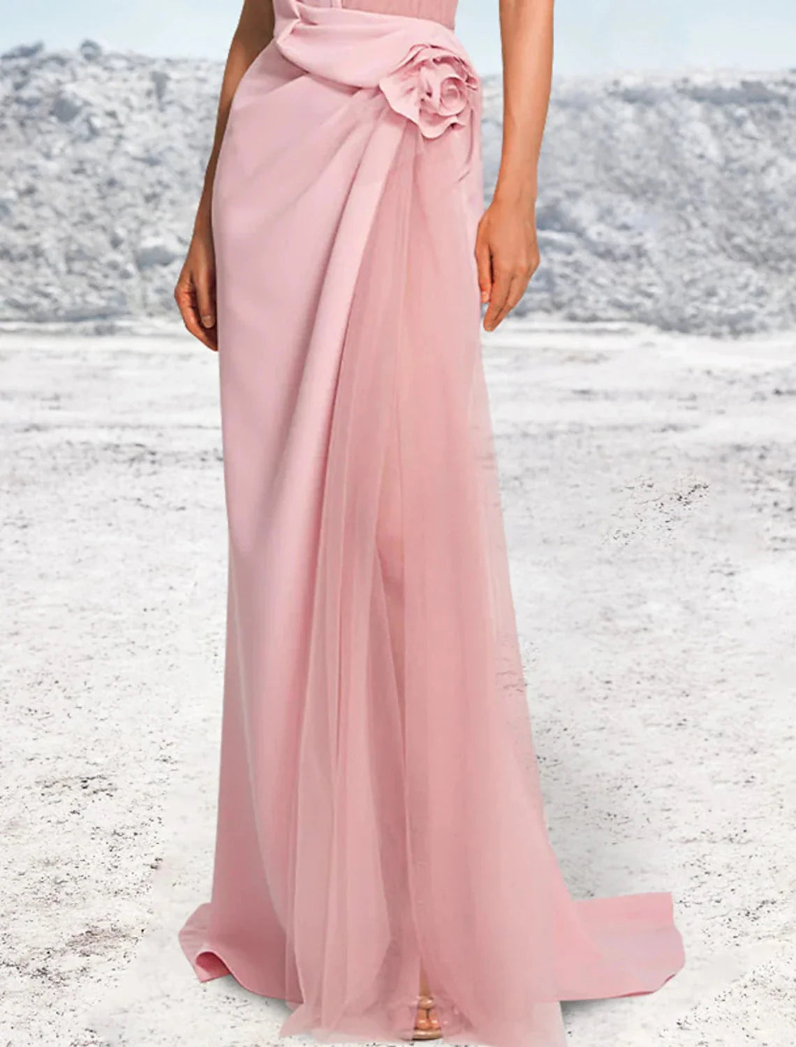Mermaid / Trumpet Evening Gown Party Dress Formal Wedding Party Sweep / Brush Train Sleeveless Halter Neck Satin with Ruched by YiHuiw