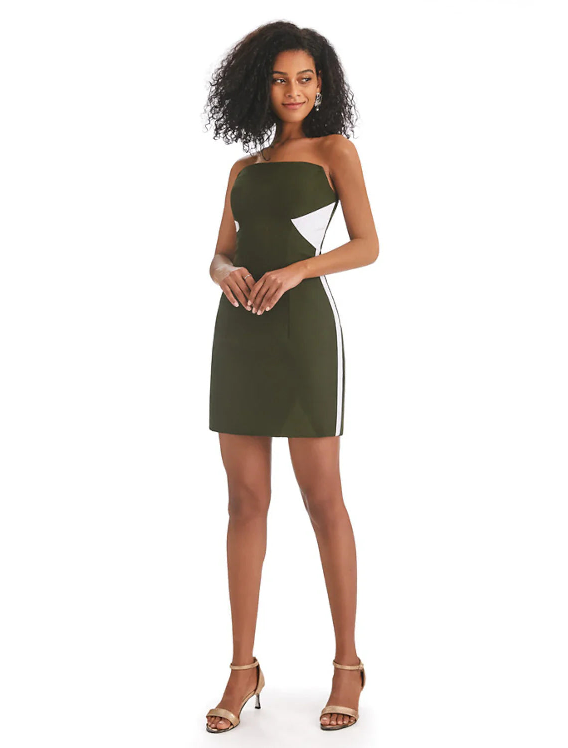 Sheath / Column Homecoming Dresses Color Block Dress Graduation Birthday Short / Mini Sleeveless Strapless  Fabric with Fringe 2025