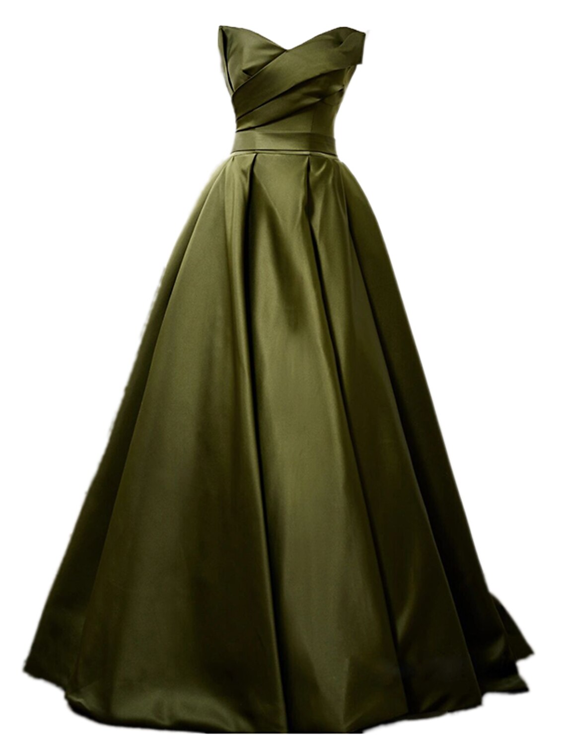 A-Line Evening Gown Sexy Dress Formal Floor Length Sleeveless Strapless Satin with Pleats Strappy by YiHuiw