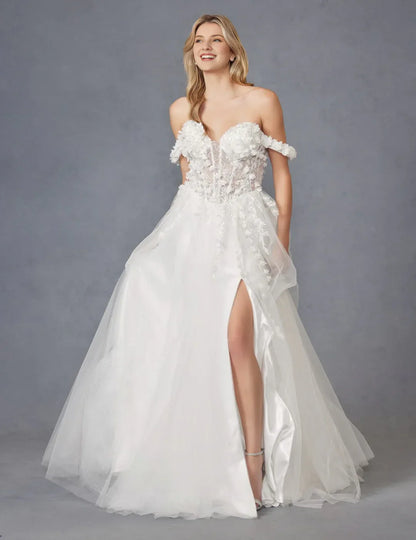 A-Line Sweetheart Floor-Length Wedding Dress - Yihuiw by Yihuiw