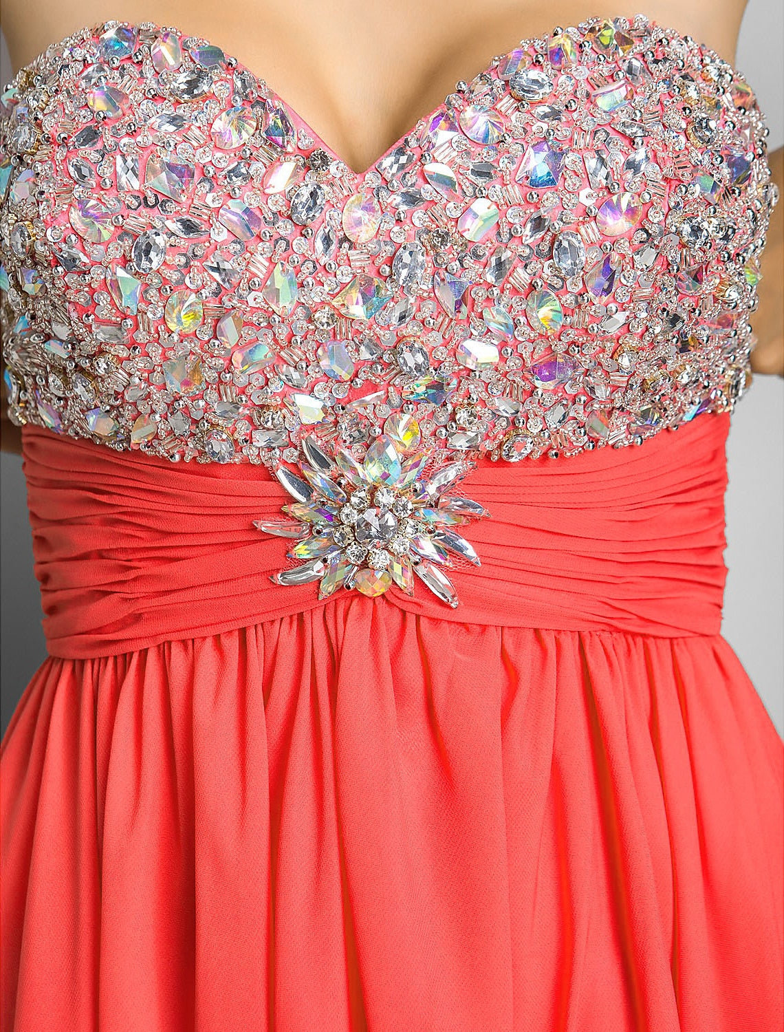 A-Line Cute Dress Wedding Guest Cocktail Party Short / Mini Sleeveless Sweetheart Pink Dress Chiffon with Ruched Crystals Beading by YiHuiw