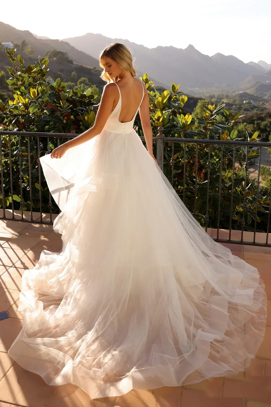 A-Line Spaghetti Strap Floor-Length Wedding Dress - Yihuiw by Yihuiw