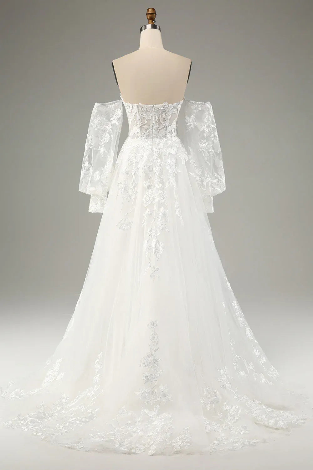 A-Line Floor-Length Wedding Dress - Yihuiw by Yihuiw