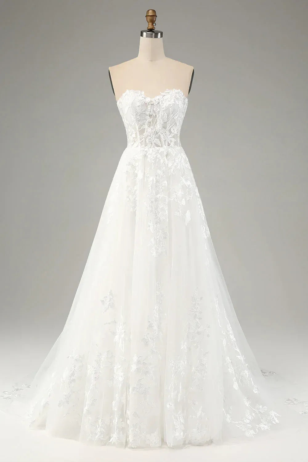 A-Line Floor-Length Wedding Dress - Yihuiw by Yihuiw