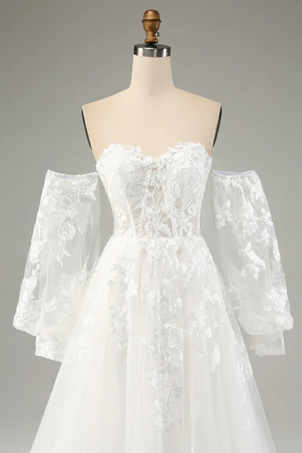 A-Line Floor-Length Wedding Dress - Yihuiw by Yihuiw