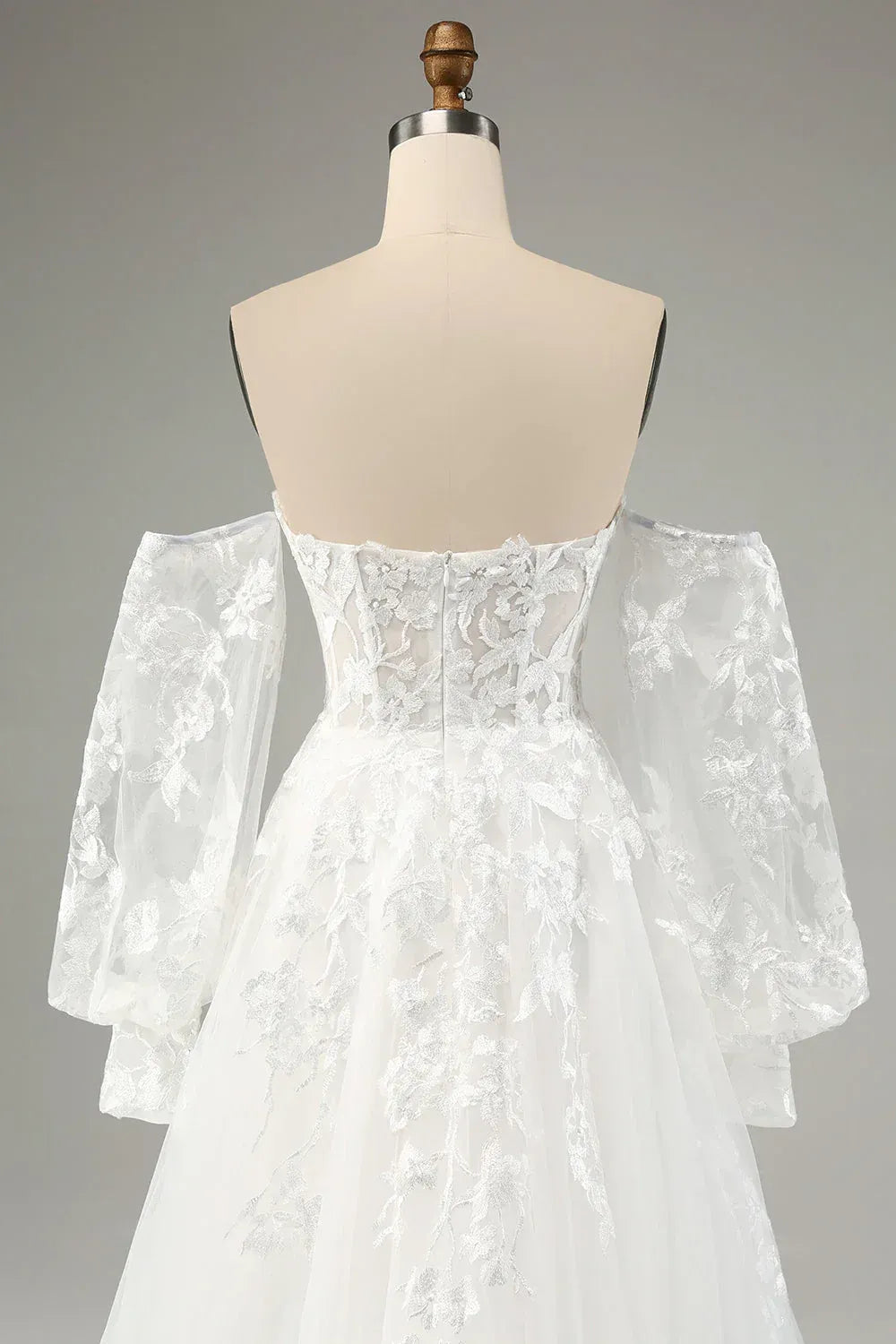 A-Line Floor-Length Wedding Dress - Yihuiw by Yihuiw