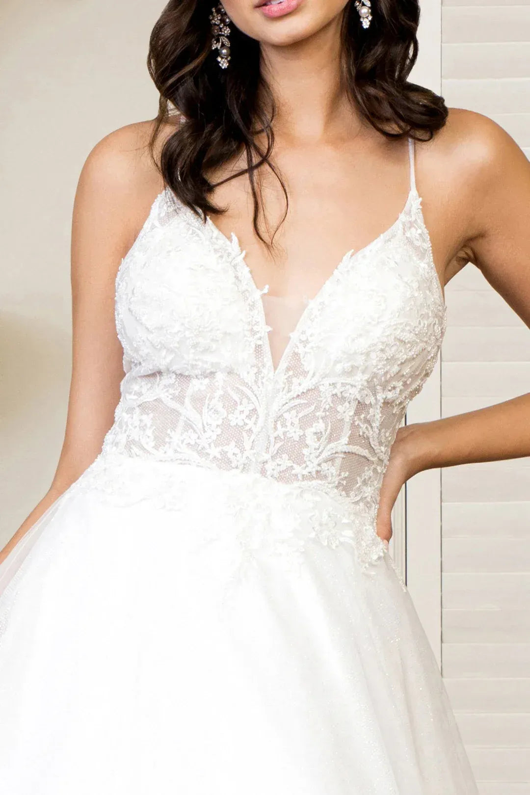 A-Line Spaghetti Strap Floor-Length Wedding Dress - Yihuiw by Yihuiw