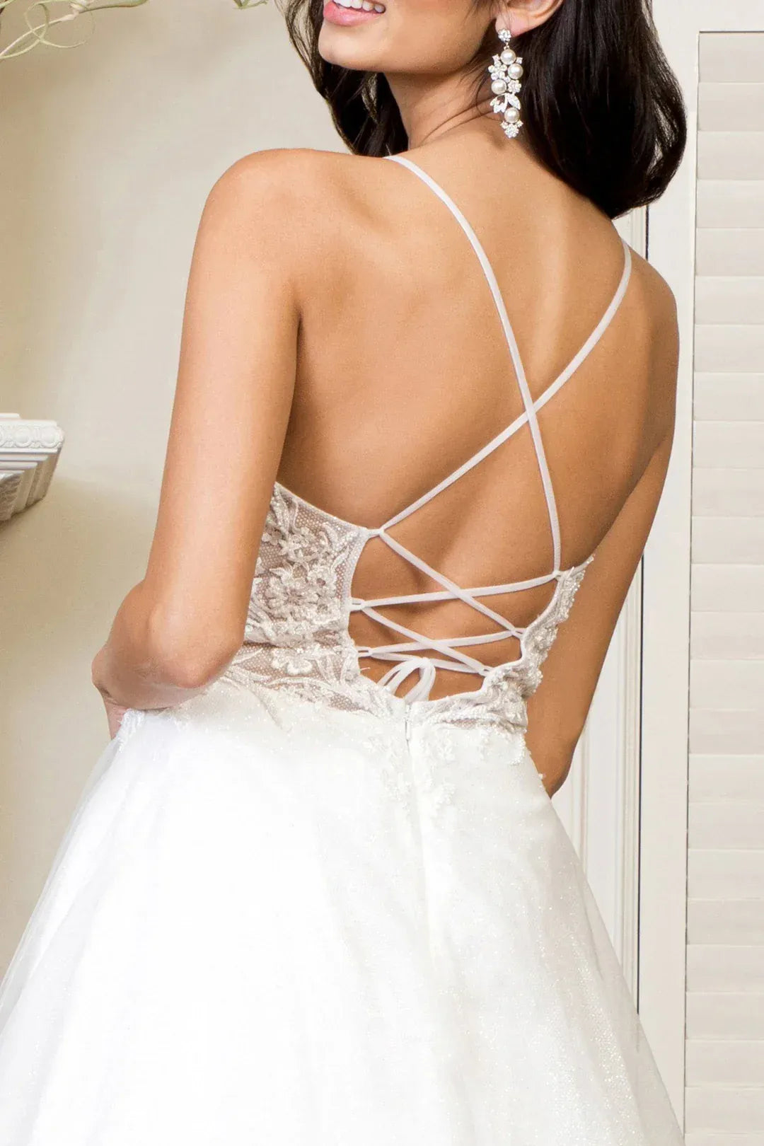 A-Line Spaghetti Strap Floor-Length Wedding Dress - Yihuiw by Yihuiw