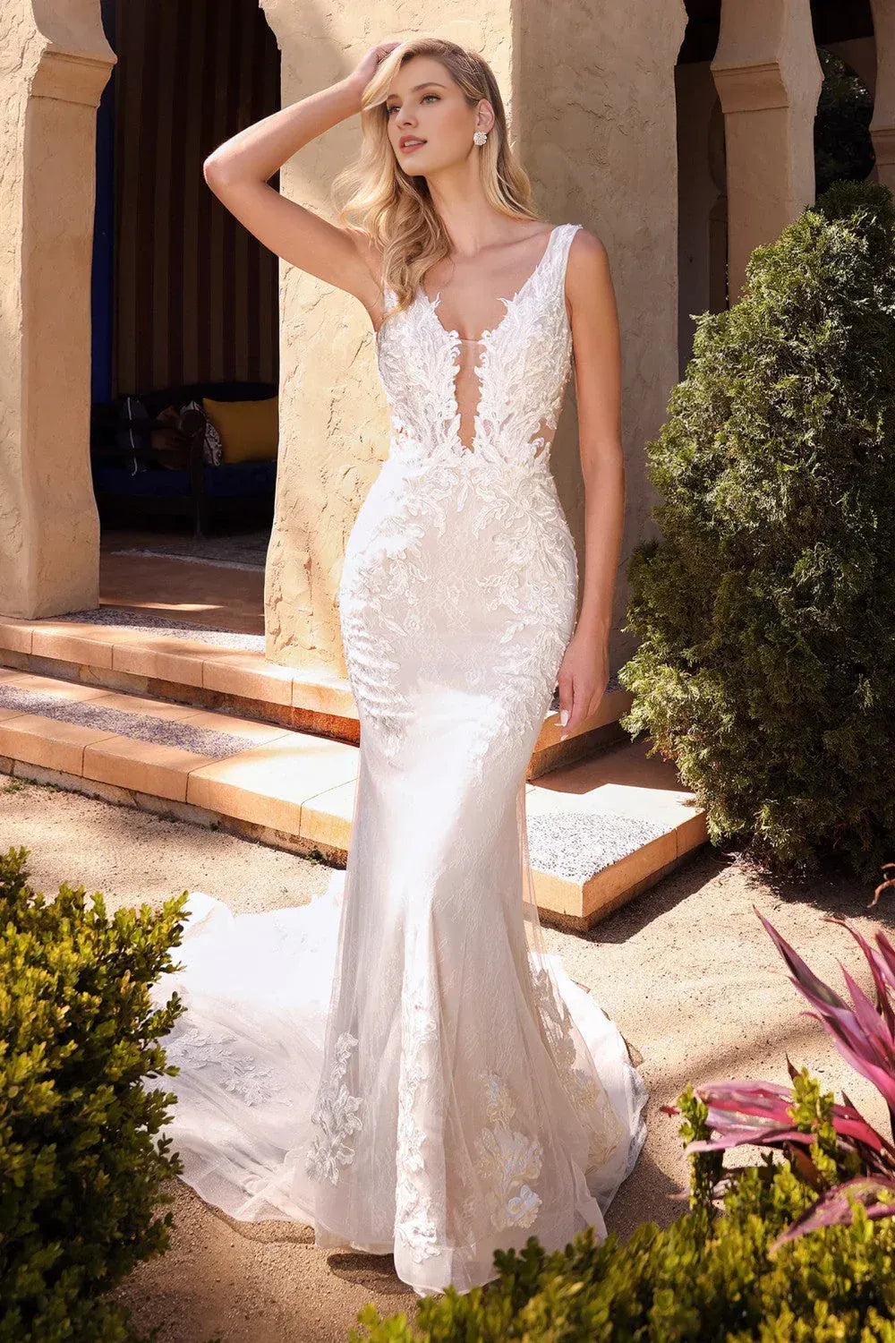 Mermaid Sleeveless Floor-Length Wedding Dress - Yihuiw by Yihuiw