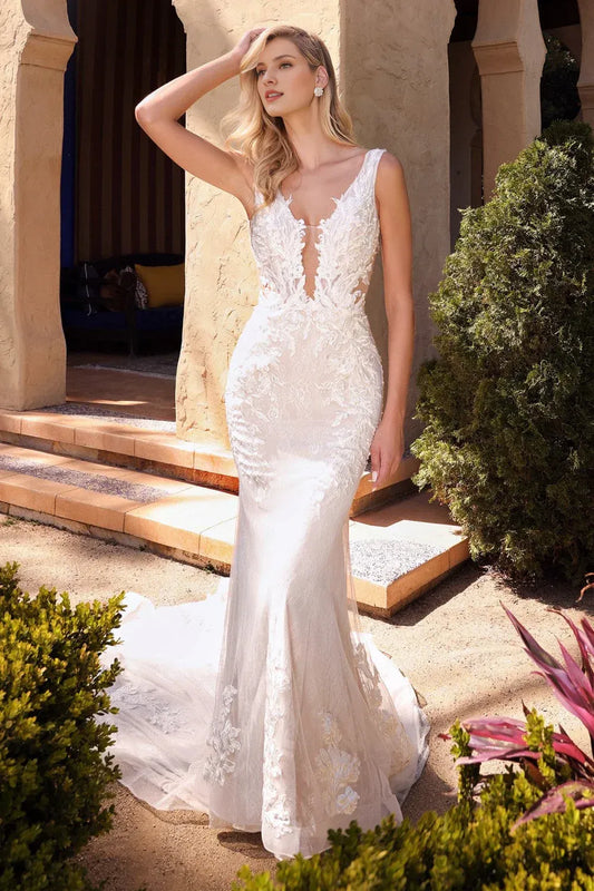 Mermaid Sleeveless Floor-Length Wedding Dress - Yihuiw by Yihuiw