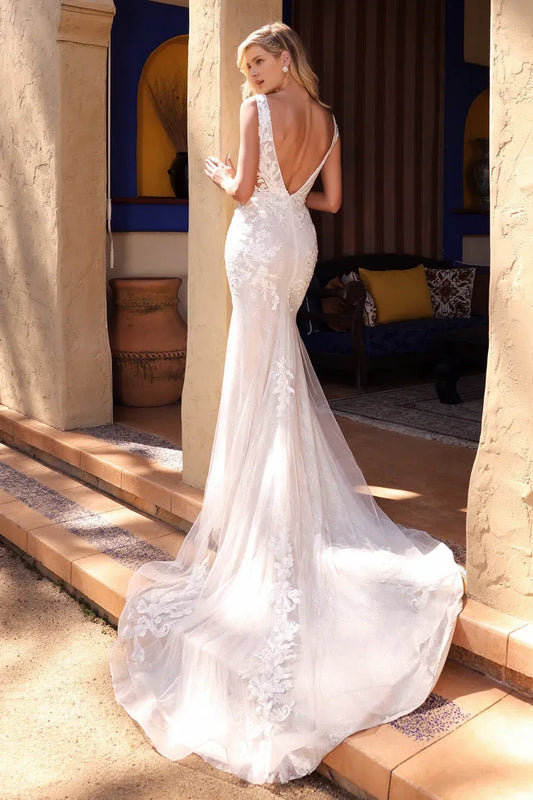 Mermaid Sleeveless Floor-Length Wedding Dress - Yihuiw by Yihuiw