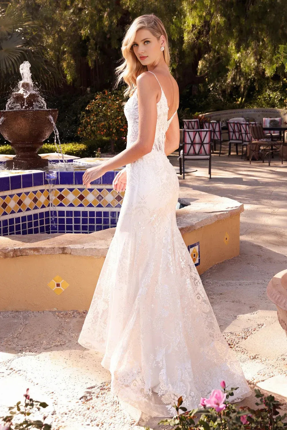Mermaid V-Neck Floor-Length Wedding Dress - Yihuiw by Yihuiw