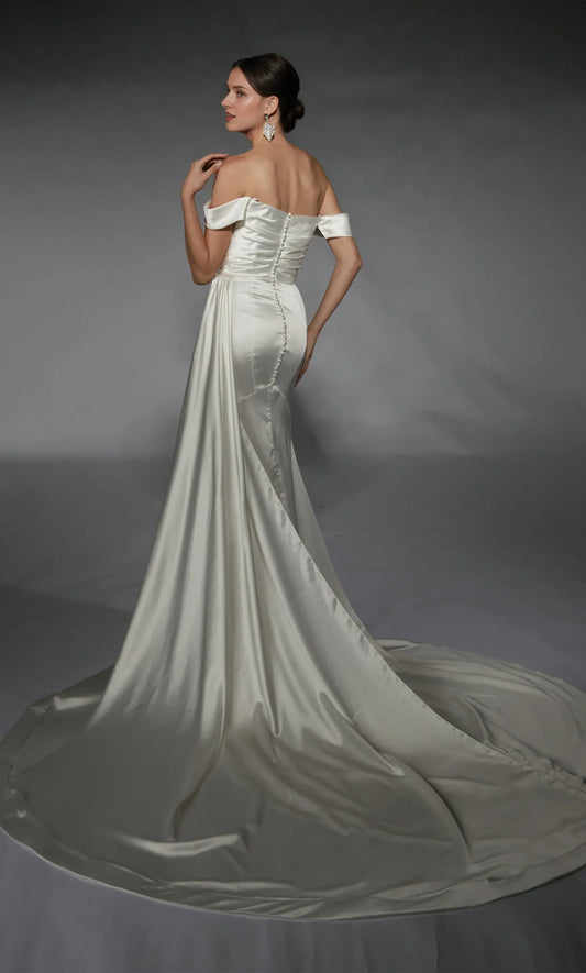 Mermaid Cowl Neck Floor-Length Wedding Dress - Yihuiw by Yihuiw