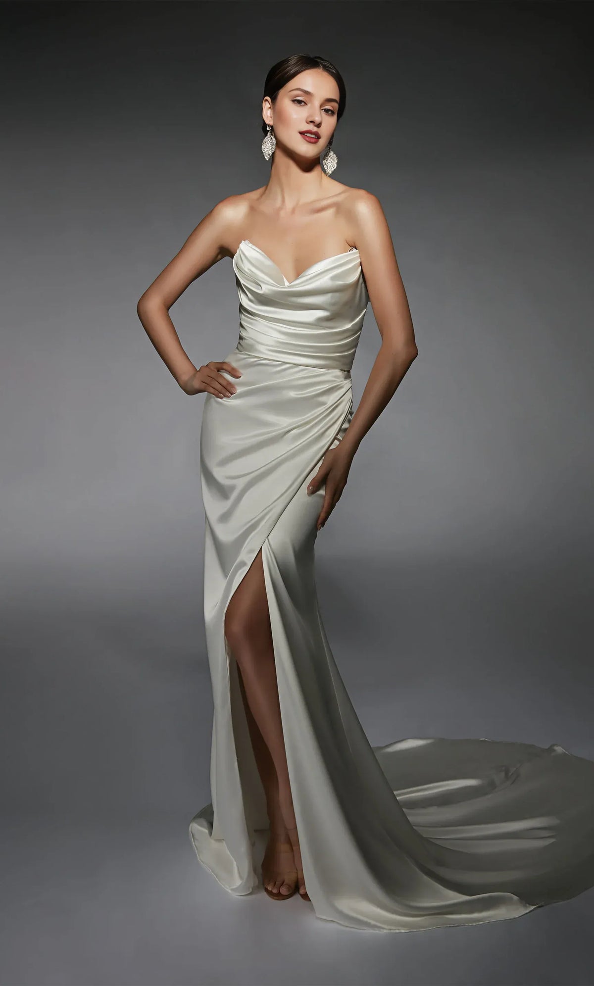 Mermaid Cowl Neck Floor-Length Wedding Dress - Yihuiw by Yihuiw