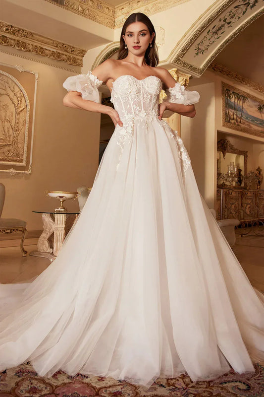 A-Line Sweetheart Floor-Length Wedding Dress - Yihuiw by Yihuiw