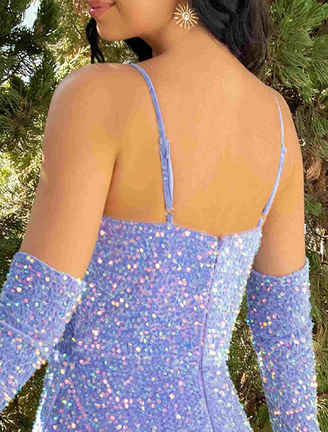 A-Line Prom Dresses Party Dress Formal Party Wear Floor Length Sleeveless V Neck Sequined with Pleats Sequin by YiHuiw