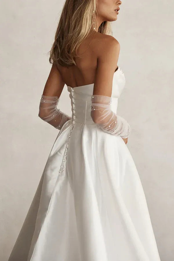 A-Line Sweetheart Floor-Length Wedding Dress - Yihuiw by Yihuiw