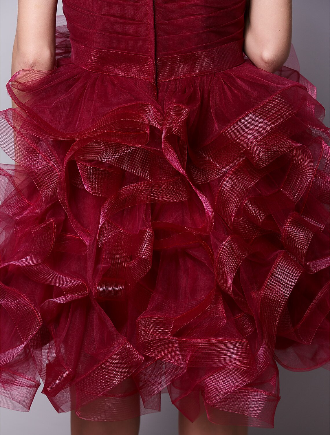 Ball Gown Hot Homecoming Cocktail Party Valentine's Day Dress Strapless Sleeveless Short / Mini Tulle with Ruched Tier by YiHuiw