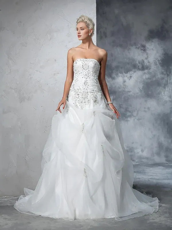 Ball Gown Sweetheart Floor-Length Wedding Gown - Yihuiw by Yihuiw
