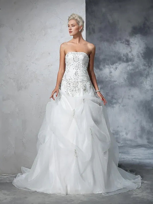 Ball Gown Sweetheart Floor-Length Wedding Gown - Yihuiw by Yihuiw