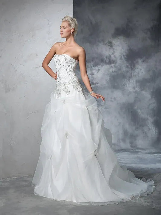 Ball Gown Sweetheart Floor-Length Wedding Gown - Yihuiw by Yihuiw