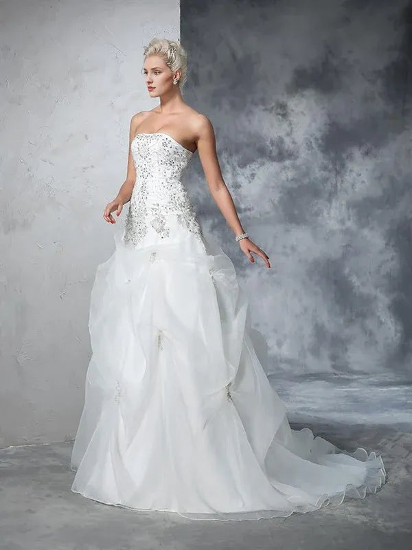 Ball Gown Sweetheart Floor-Length Wedding Gown - Yihuiw by Yihuiw