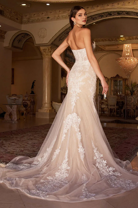 Mermaid Strapless Floor-Length Wedding Dress - Yihuiw by Yihuiw