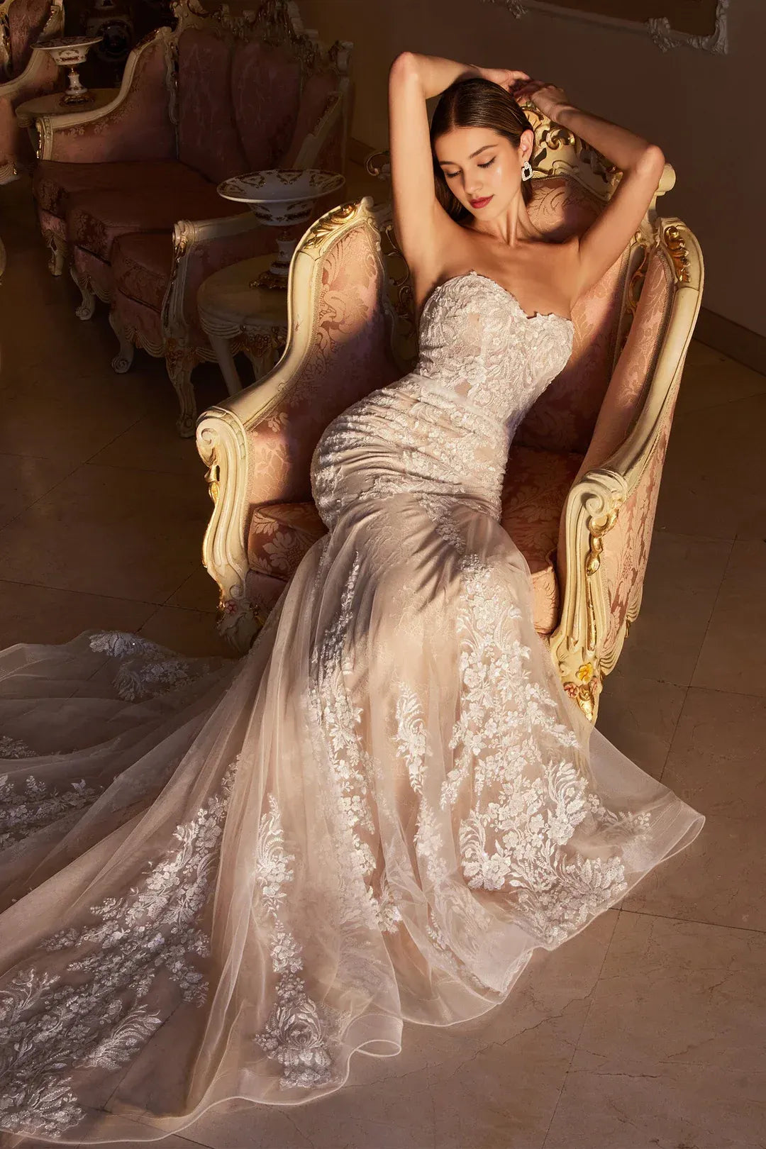 Mermaid Strapless Floor-Length Wedding Dress - Yihuiw by Yihuiw