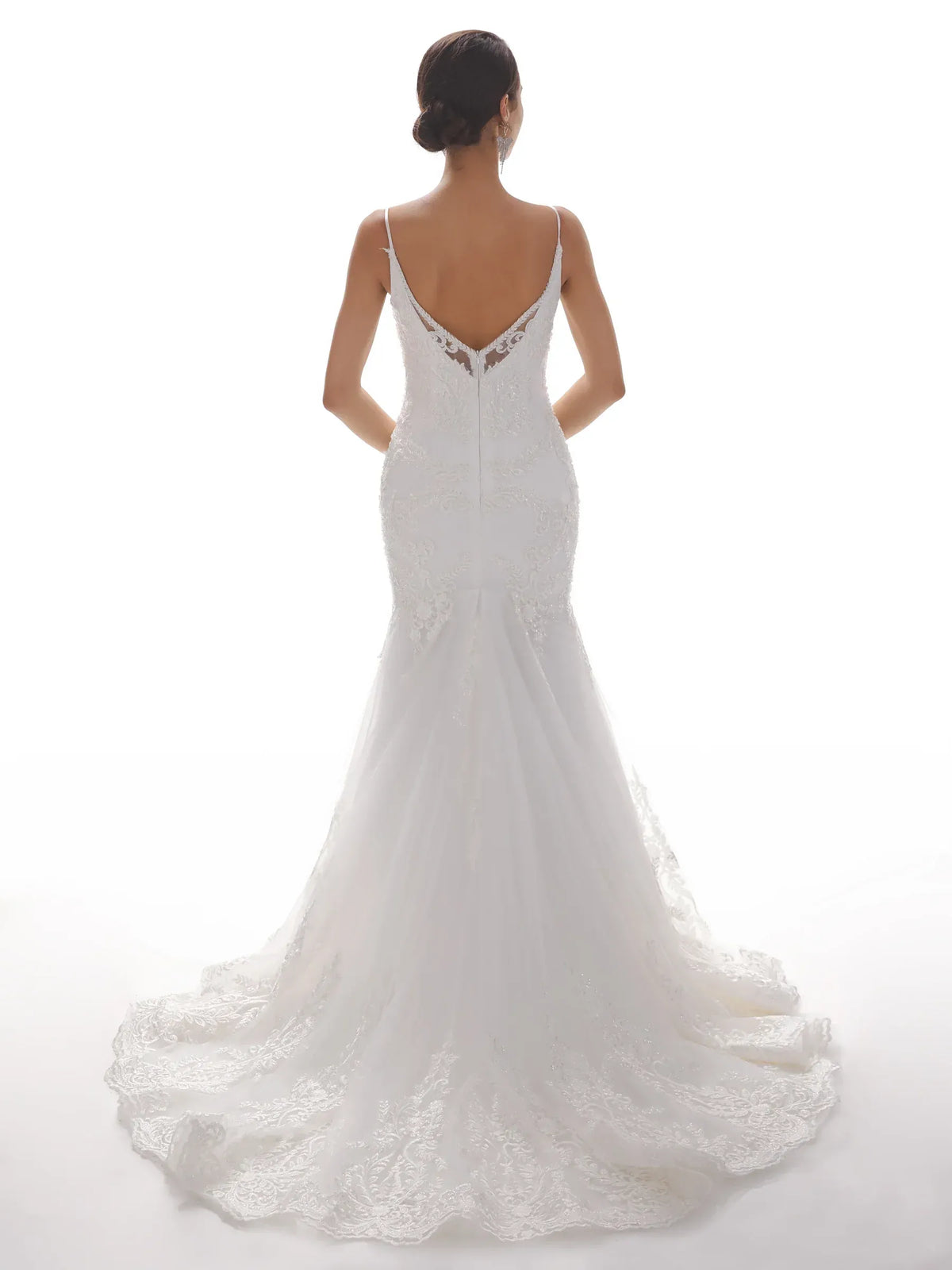 Mermaid V-Neck Floor-Length Wedding Dress - Yihuiw by Yihuiw