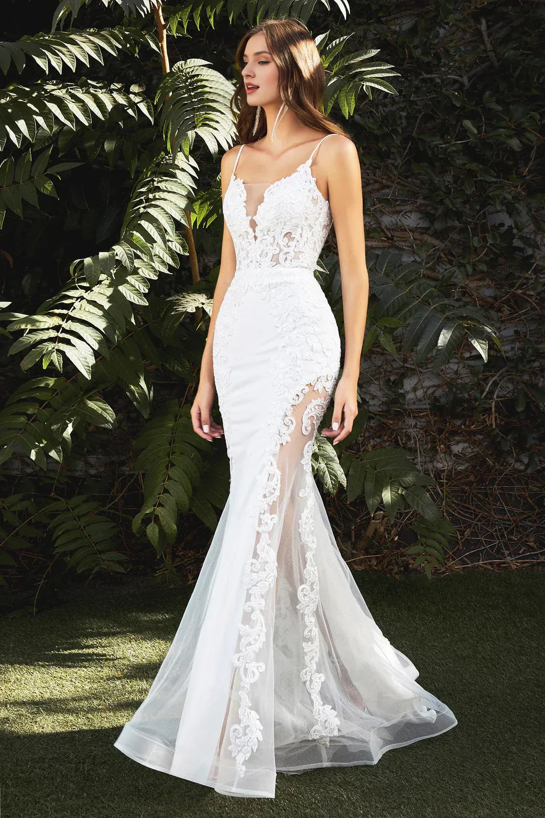 Mermaid Spaghetti Strap Floor-Length Wedding Dress - Yihuiw by Yihuiw