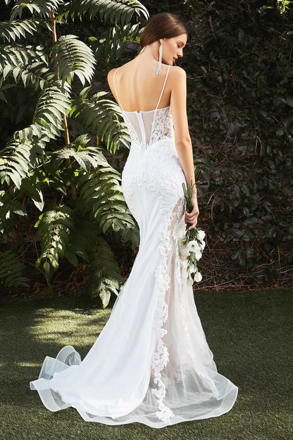 Mermaid Spaghetti Strap Floor-Length Wedding Dress - Yihuiw by Yihuiw