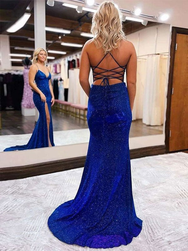Sheath/Column V-neck Sleeveless Sweep/Brush Train Dresses by YiHuiw