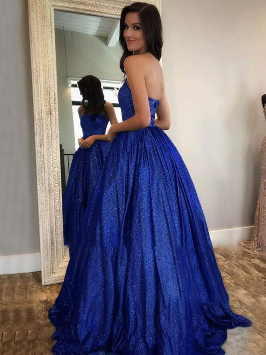 Ball Gown Ruffles Halter Sleeveless Floor-Length Dresses by YiHuiw