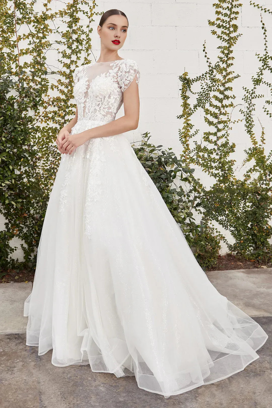 A-Line Illusion Floor-Length Wedding Dress - Yihuiw by Yihuiw