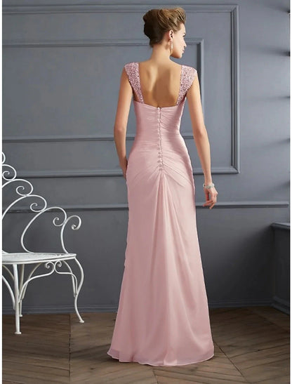 Mermaid / Trumpet Evening Gown Sparkle & Shine Dress Formal Prom Floor Length Sleeveless Spaghetti Strap Chiffon with Rhinestone Ruched by YiHuiw