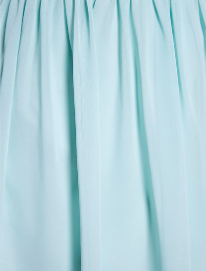 A-Line Bridesmaid Dress Scoop Neck Sleeveless Knee Length Chiffon with Ruched / Draping by YiHuiw