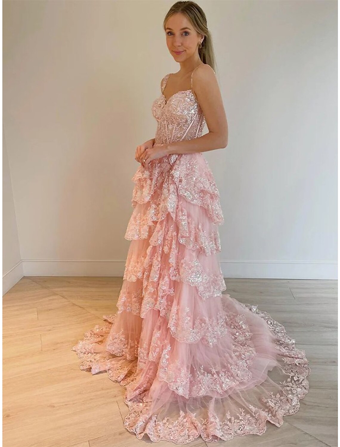 Mermaid / Trumpet Prom Dresses Corsets Dress Evening Party Court Train Sleeveless Off Shoulder Tulle with Sequin Slit by YiHuiw