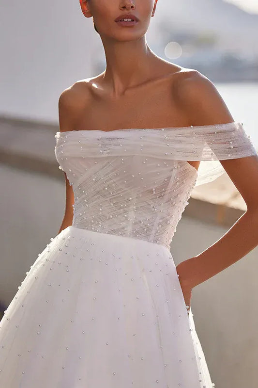 A-Line Floor-Length Wedding Dress - Yihuiw by Yihuiw