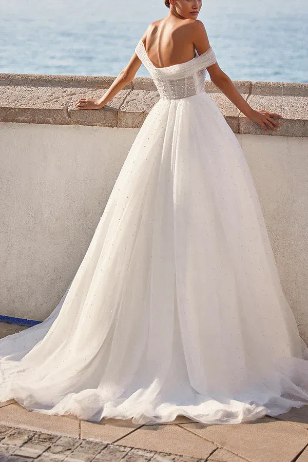 A-Line Floor-Length Wedding Dress - Yihuiw by Yihuiw