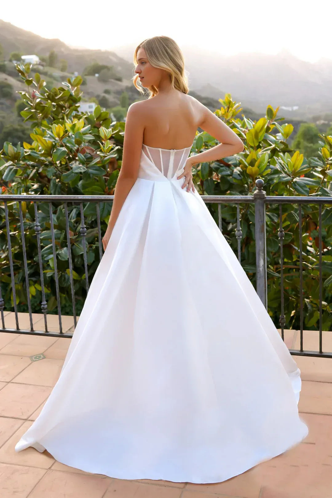 A-Line Strapless Floor-Length Wedding Dress - Yihuiw by Yihuiw
