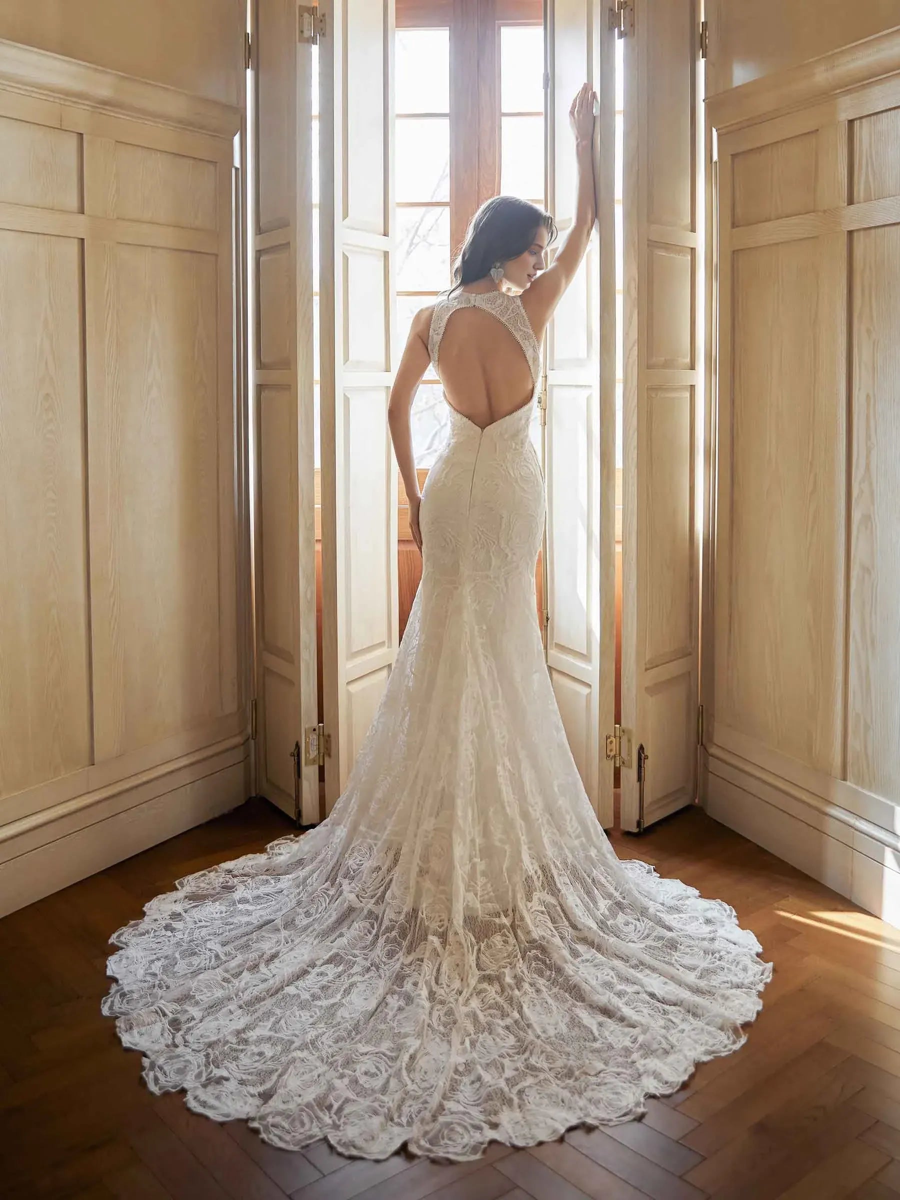 Mermaid High Neck Sleeveless Floor-Length Wedding Dress - Yihuiw by Yihuiw