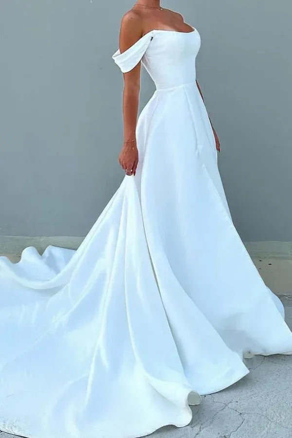 A-Line Floor-Length Wedding Dress - Yihuiw by Yihuiw