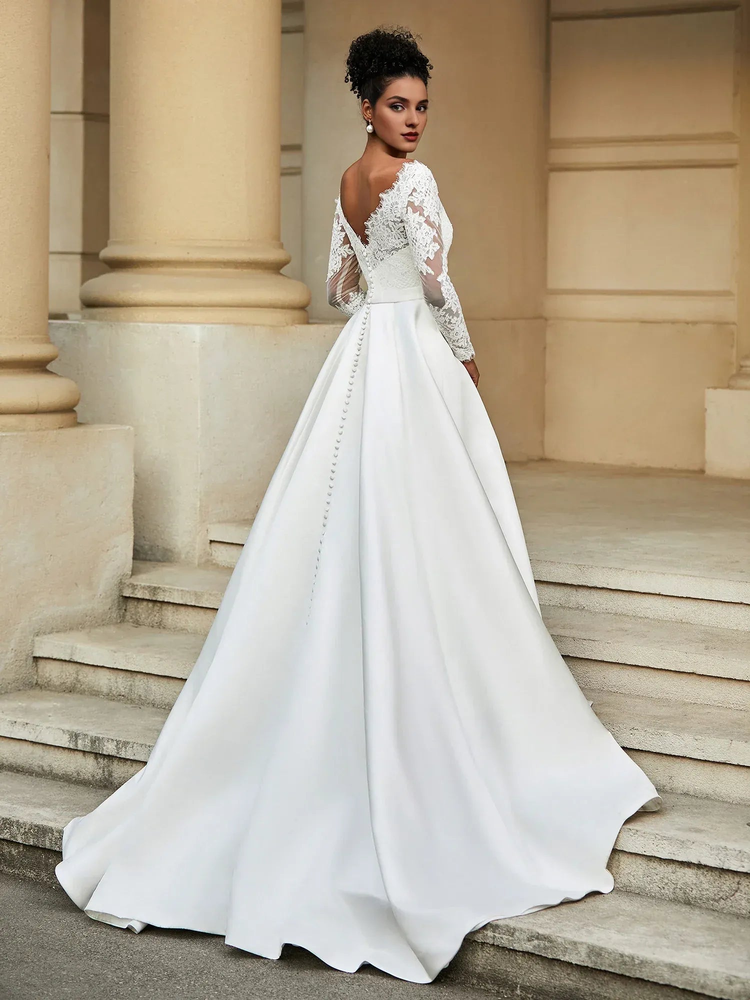 A-Line Floor-Length Wedding Dress - Yihuiw by Yihuiw