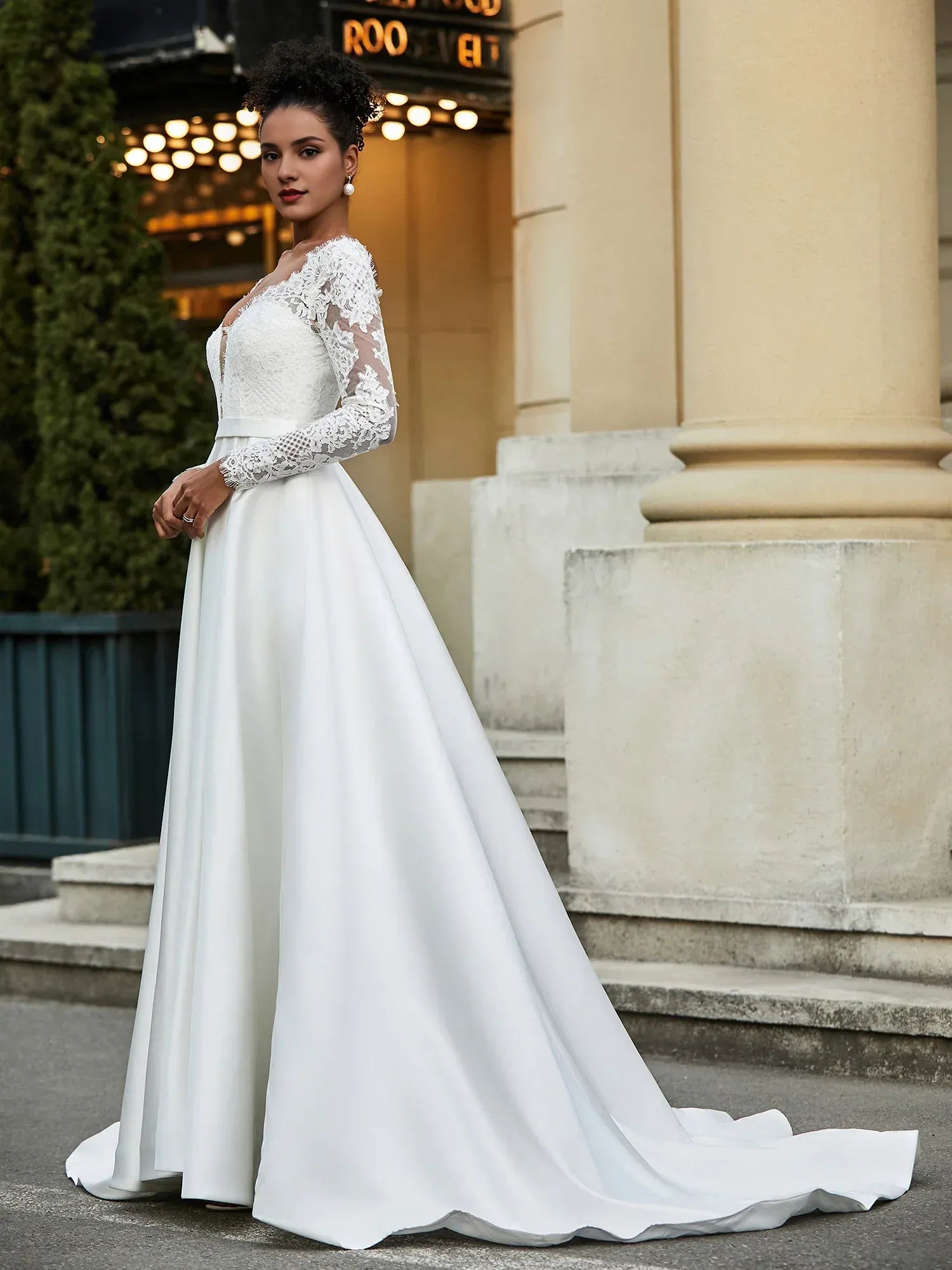 A-Line Floor-Length Wedding Dress - Yihuiw by Yihuiw