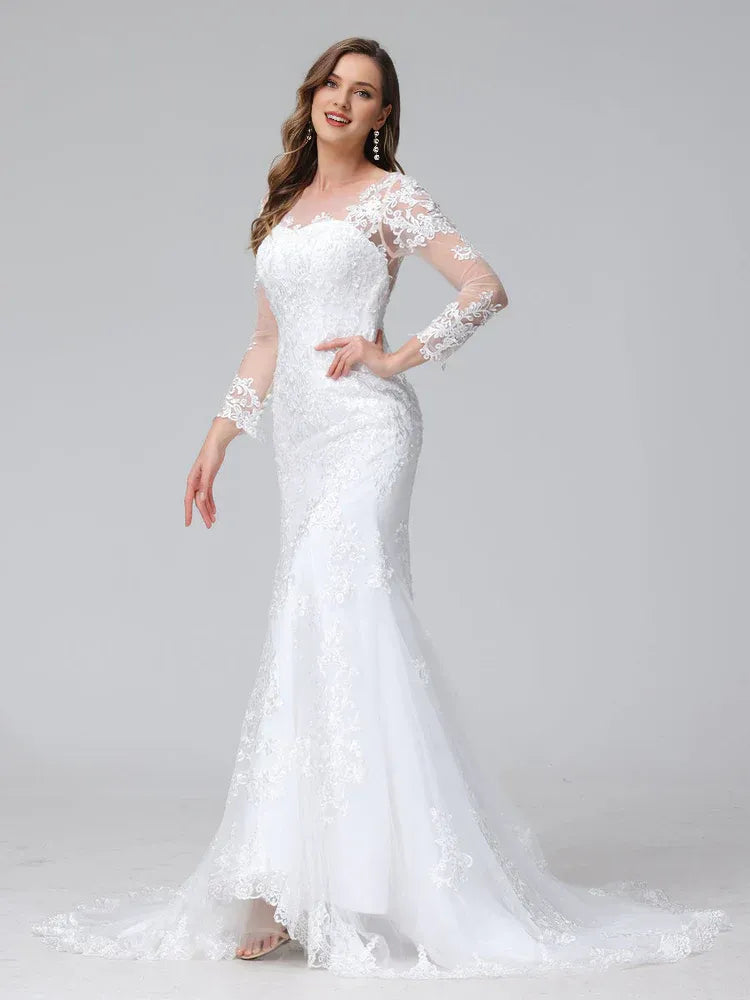 Mermaid Sweetheart Floor-Length Wedding Dress - Yihuiw by Yihuiw