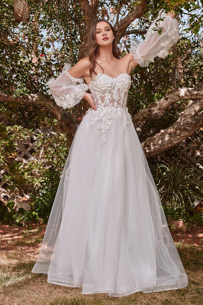 A-Line Sweetheart Floor-Length Wedding Dress - Yihuiw by Yihuiw