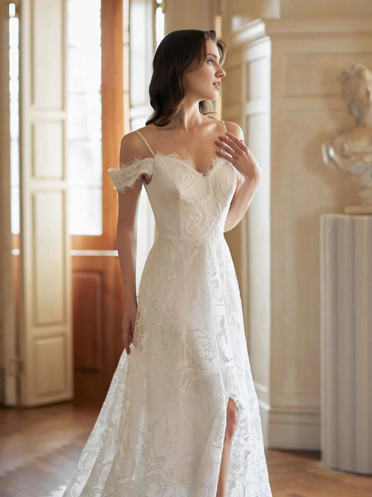 A-Line Sweetheart Floor-Length Wedding Dress - Yihuiw by Yihuiw