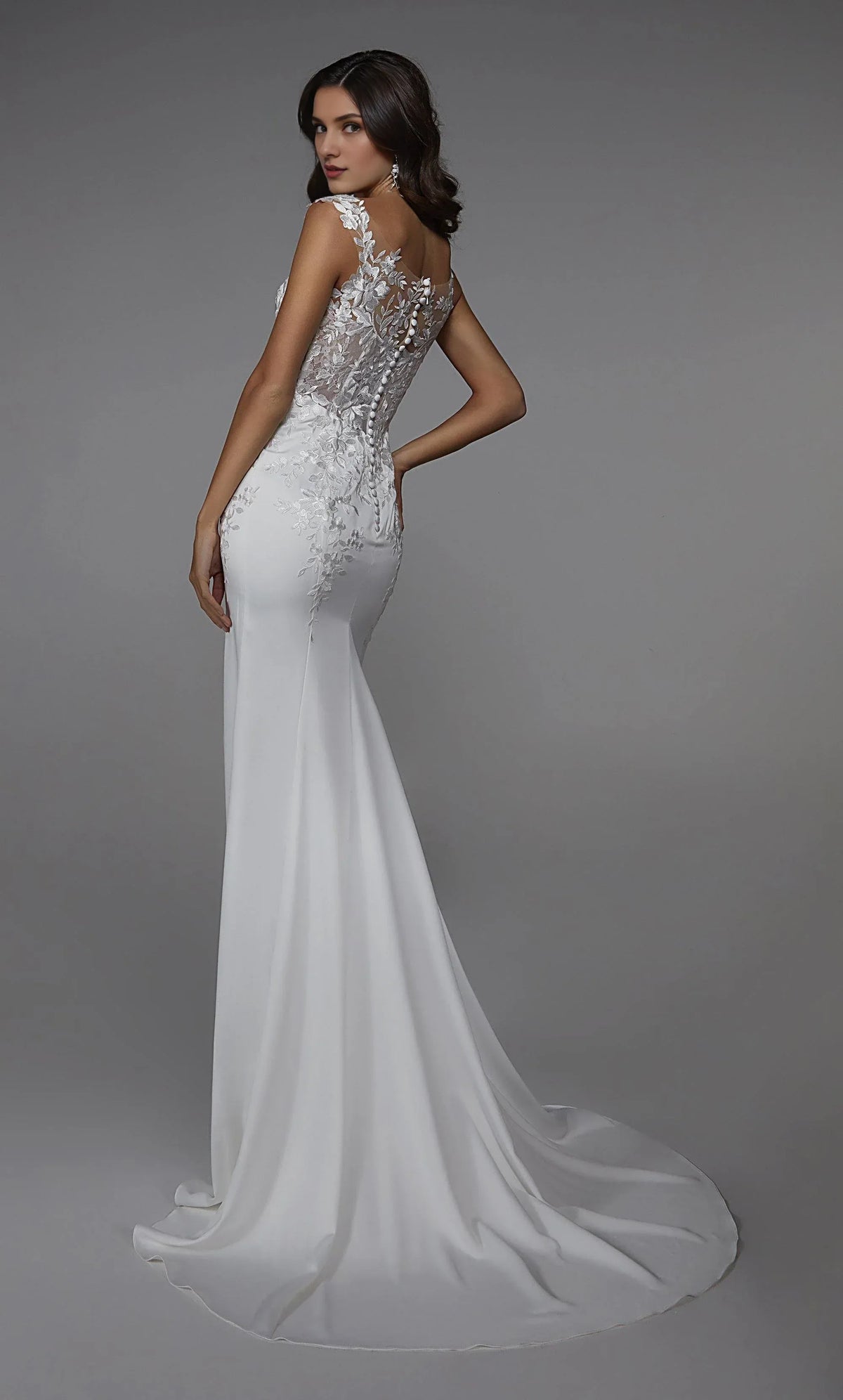 Mermaid Lace Floor-Length Wedding Dress - Yihuiw by Yihuiw